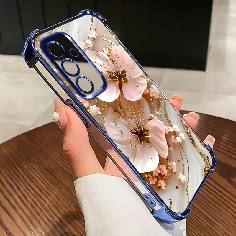 Phone Cases Galaxy S26 Ultra - Electroplated Flower Clear Phone Case For