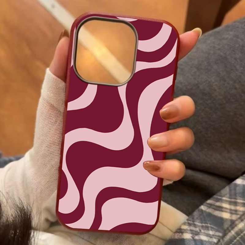 Phone Cases Online - Retro Pink Abstract Wave Pattern Phone