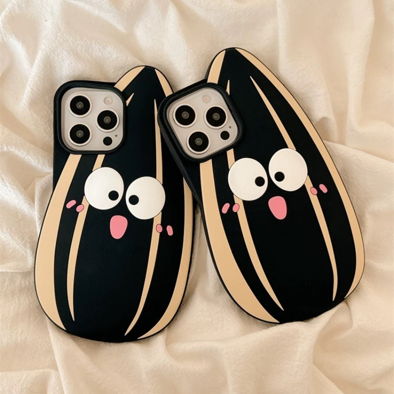 Phone Cases Quirky - Funny Cartoon Cute Sunflower Seed 3D