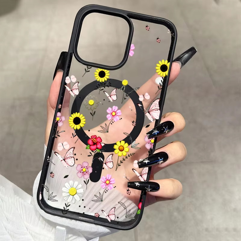 Phone Cases Magsafe - Black Rose Skeleton For Magsafe Matte