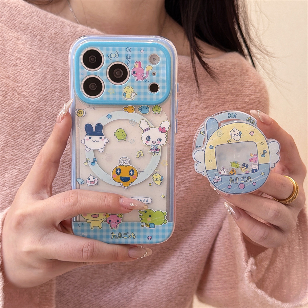 Phone Cases Quirky - Funny Cartoon Plaid Magnetic Phone case