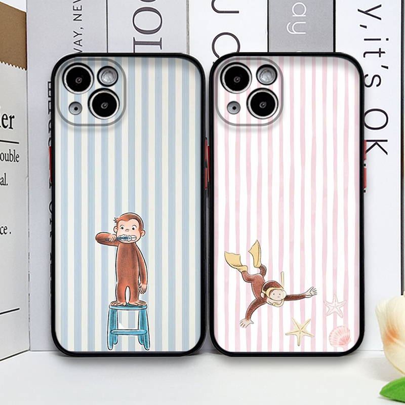 Phone Cases Xs - Cartoon Striped Monkey Holding Cat Phone