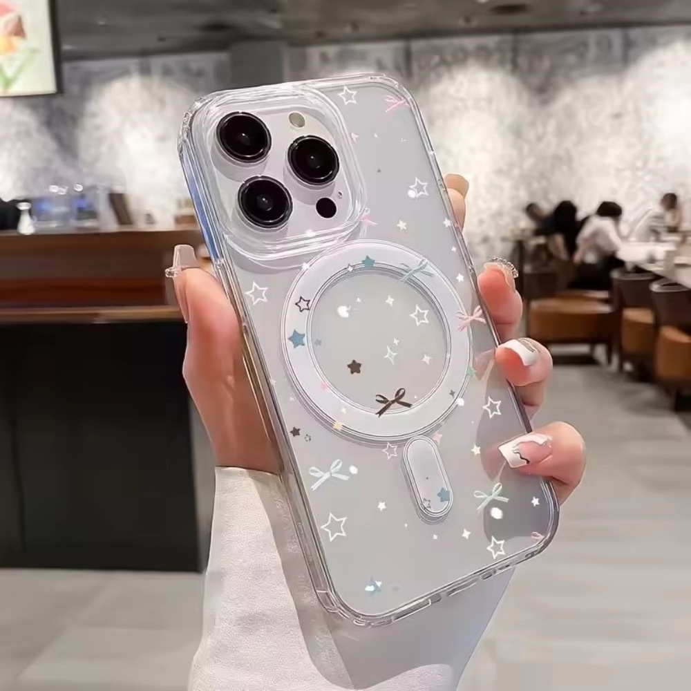 Star Bow Print Clear Phone Cas - Phone Cases Magsafe 评论和价格
