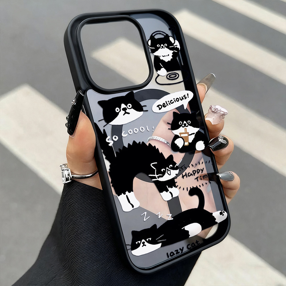 Funny Black Cat Wireless Charg - Phone Cases Quirky 评论和价格
