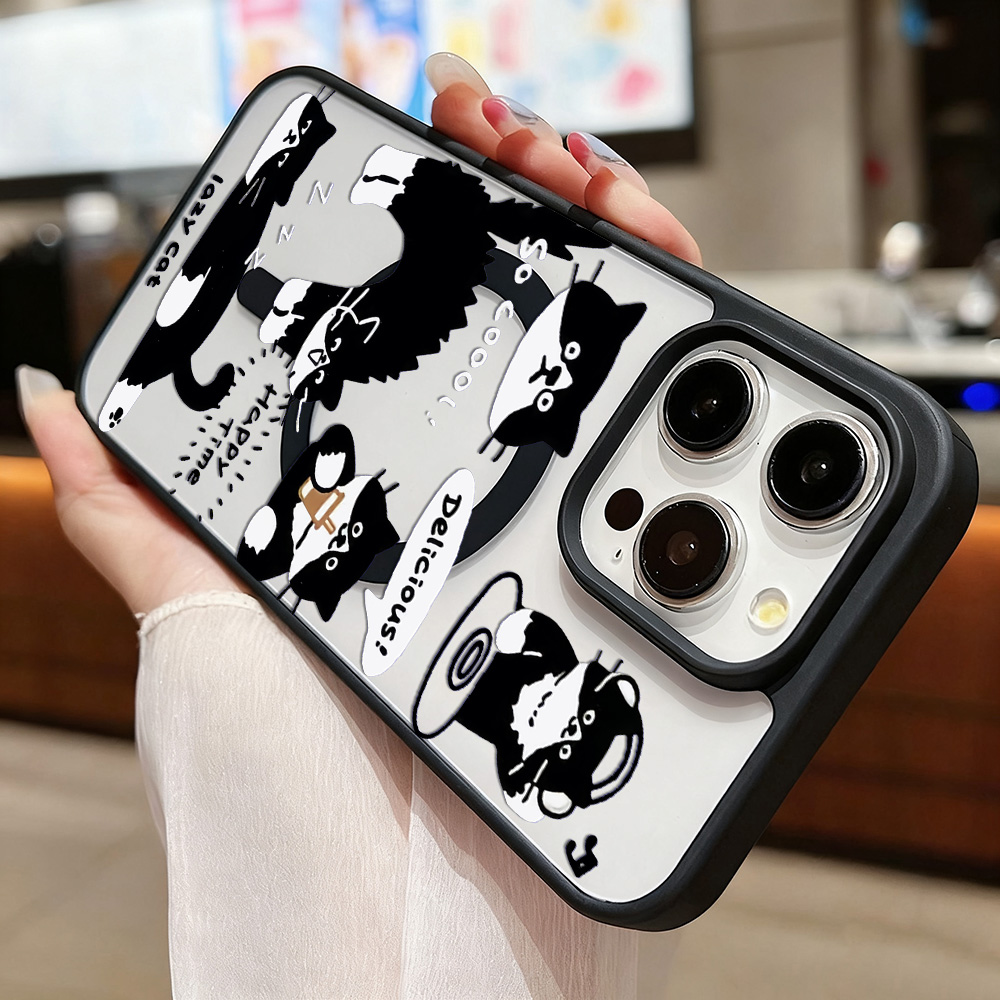 Funny Black Cat Wireless Charg - Phone Cases Quirky 评论和价格