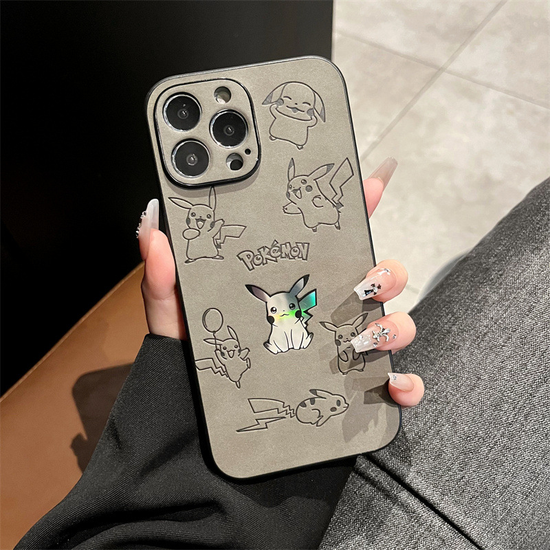 Cartoon Pikachu Faux Leather L - Phone Cases Online 评论和价格