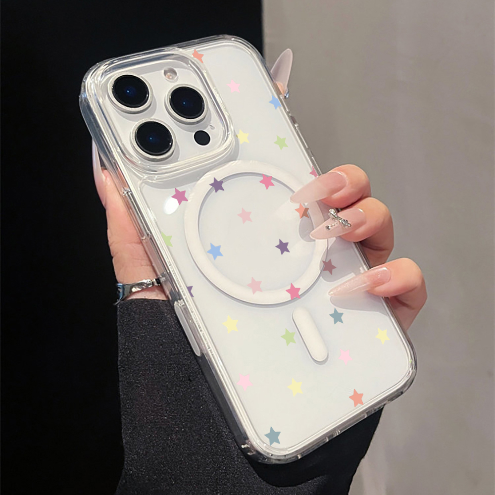 Grey Star Print magnetic Clear - Phone Cases Magnetic 评论和价格