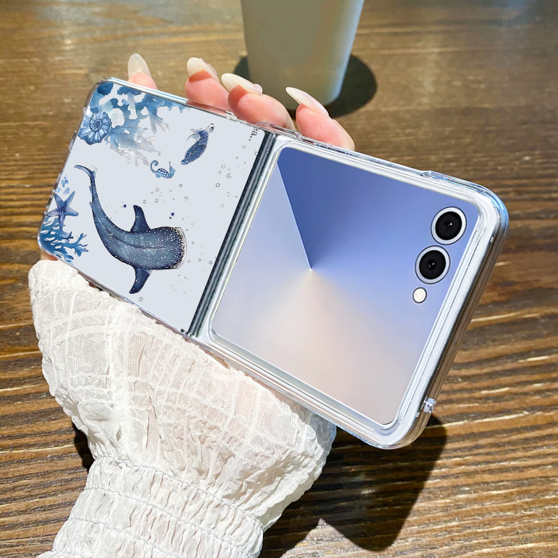 Whale Pattern Phone Case For S - Phone Cases Z Flip 5 评论和价格
