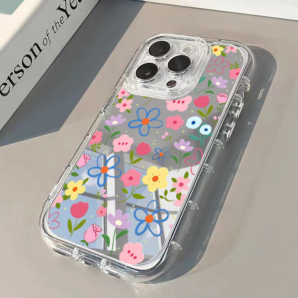 Korean Ins Style Floral Silver - Phone Cases Online 评论和价格