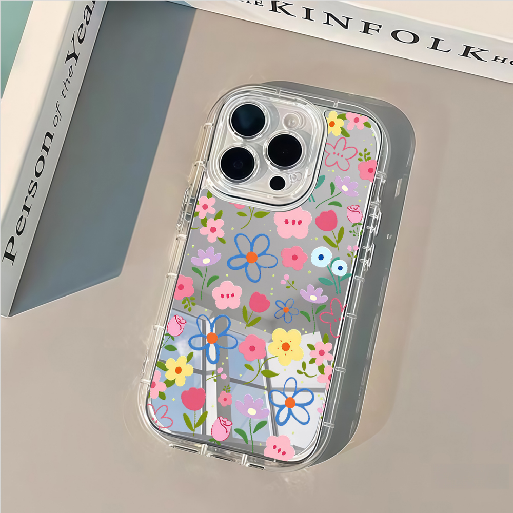 Korean Ins Style Floral Silver - Phone Cases Online 评论和价格